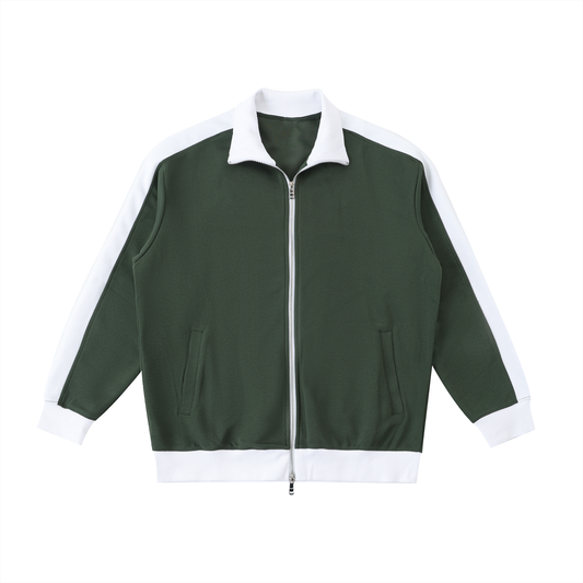 Contrast Trim Stand Collar Jacket