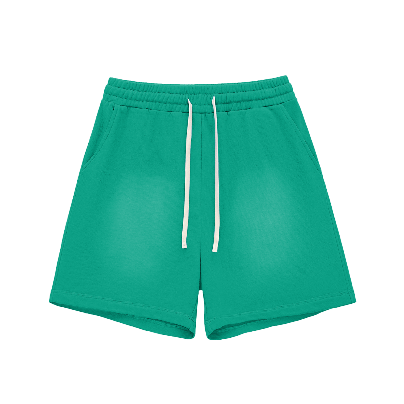 sun fade raw edge cotton shorts