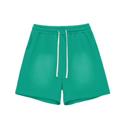 Sun Fade Raw Edge Cotton Shorts