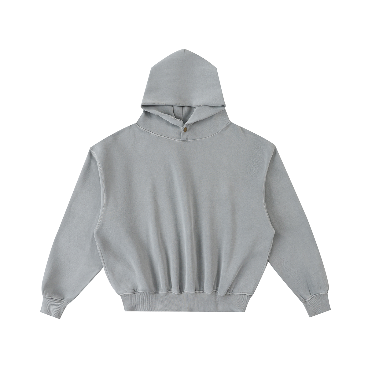 frayed enzyme washed fleece hoodie
