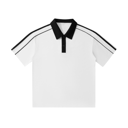 Contrast Collar Short-Sleeve Polo Shirt