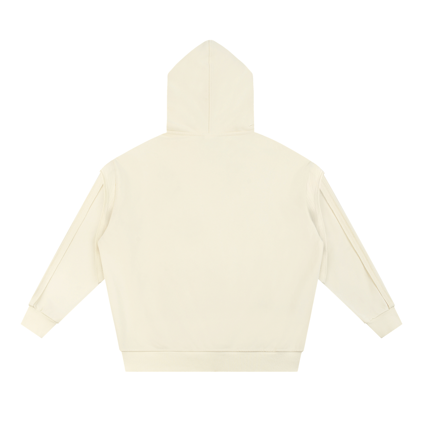contrast tape raw edge double layered hoodie