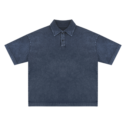 Heavyweight Acid-Washed Polo T-Shirt