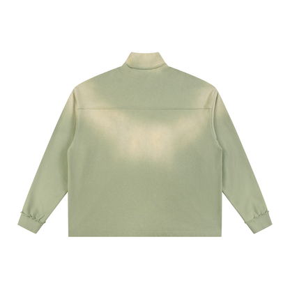 Sun Fade Raw Edge Quarter-Zip Sweatshirt