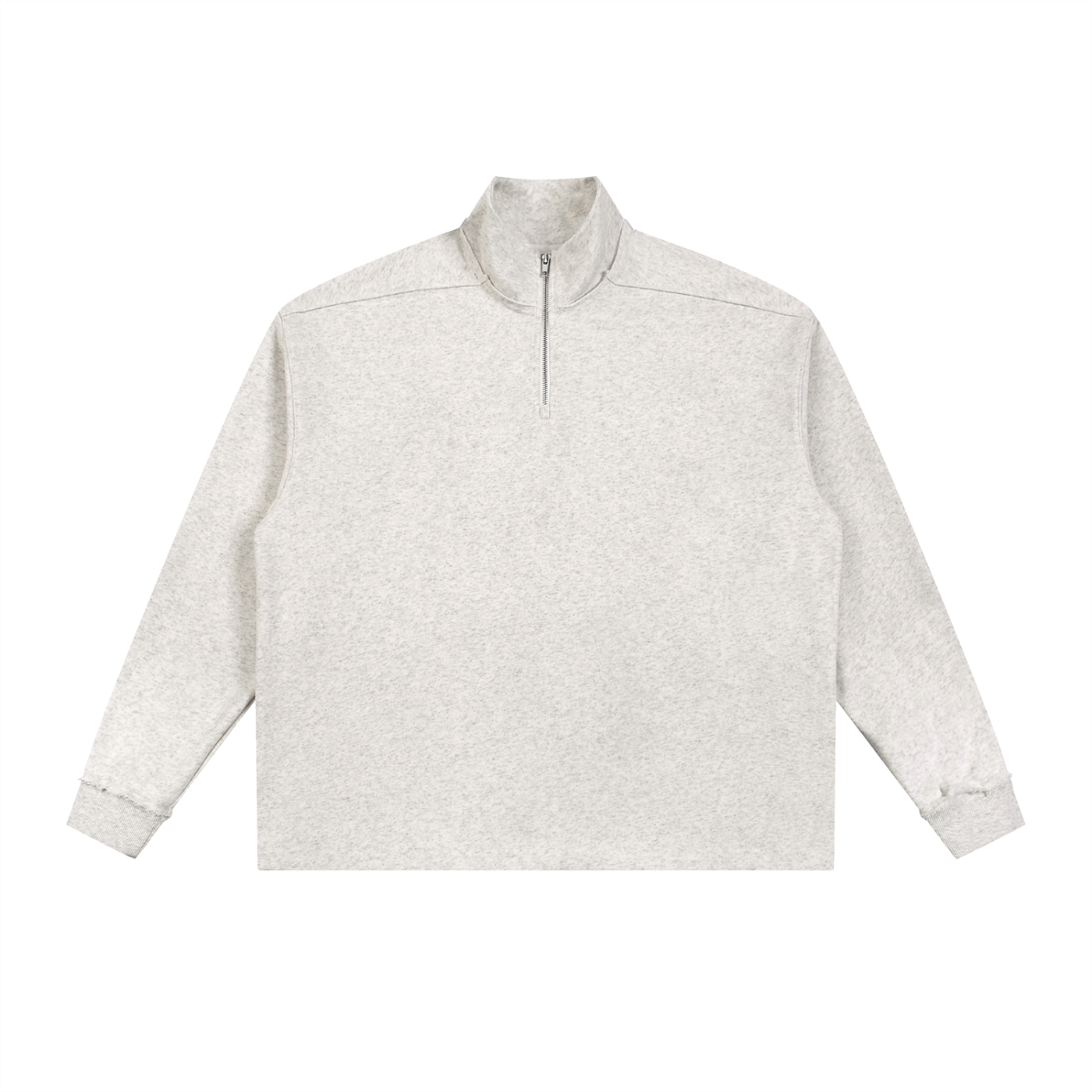 half-zip rolled edge fleece sweatshirt
