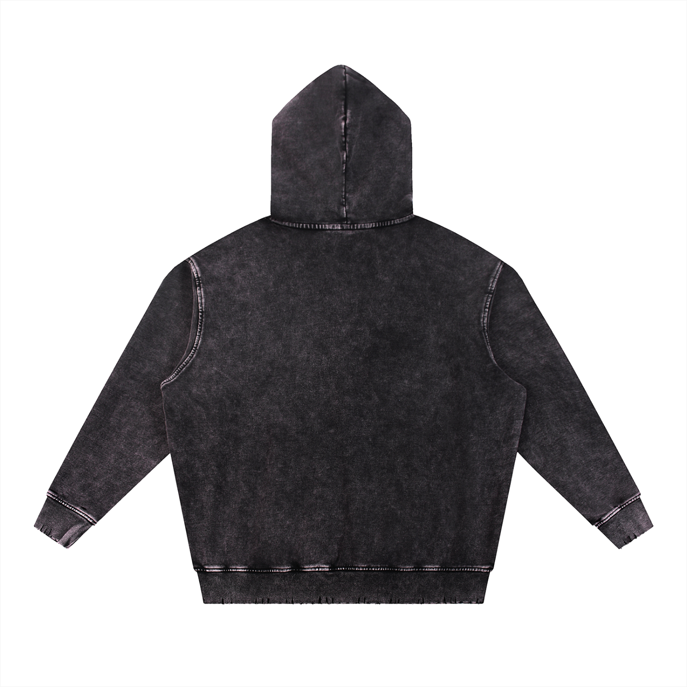 acid wash hand-frayed heavyweight  hoodie