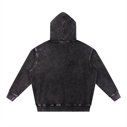 Acid Wash Hand-Frayed Heavyweight  Hoodie