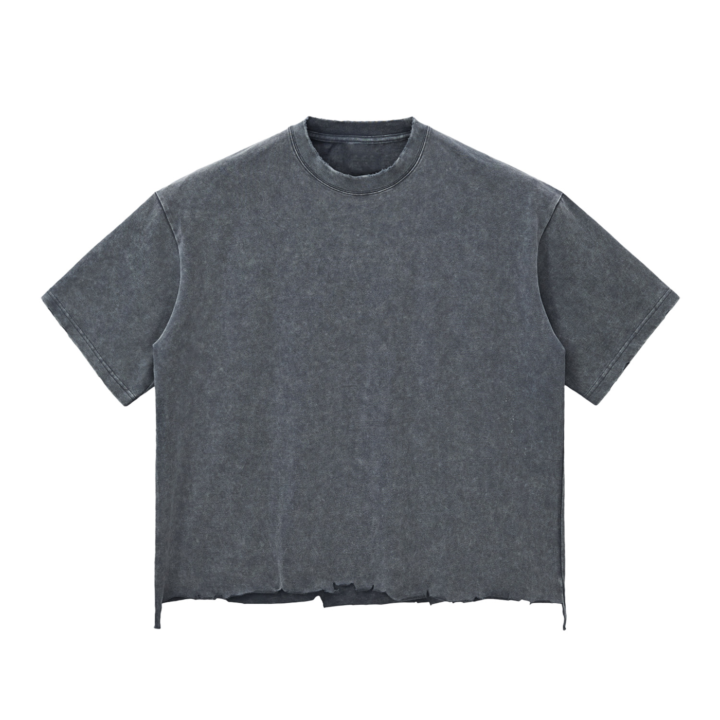 acid wash raw-hem boxy t-shirt
