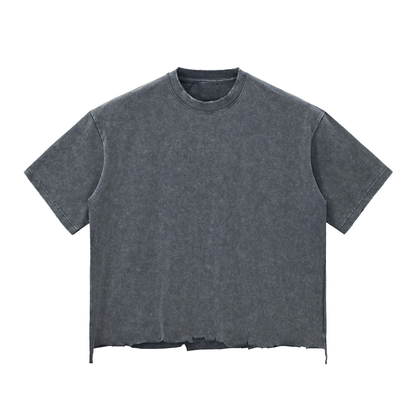 Acid Wash Raw-Hem Boxy T-shirt