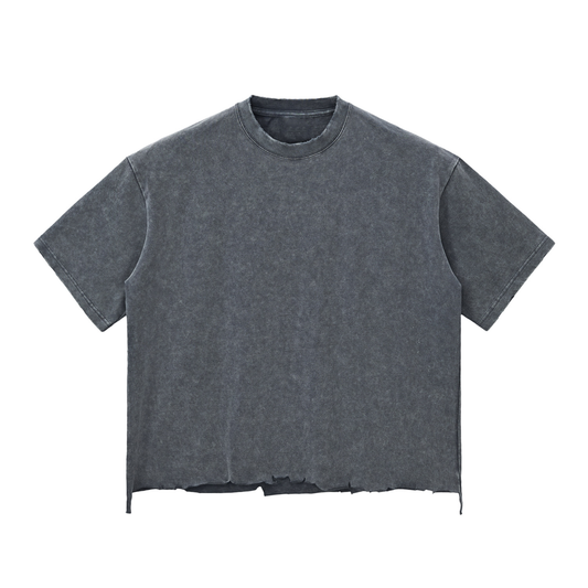 Acid Wash Raw-Hem Boxy T-shirt