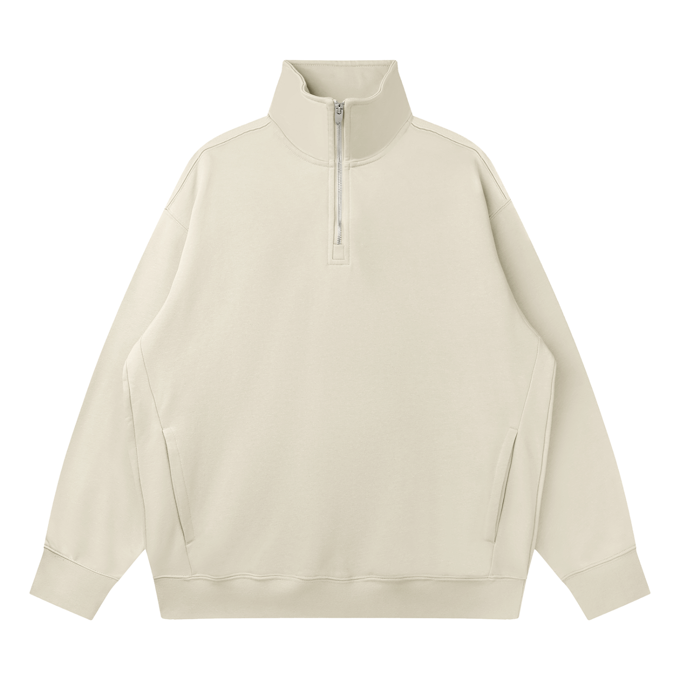 quarter-zip drop shoulder sweatshirt