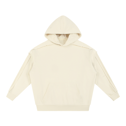 Contrast Tape Raw Edge Double Layered Hoodie