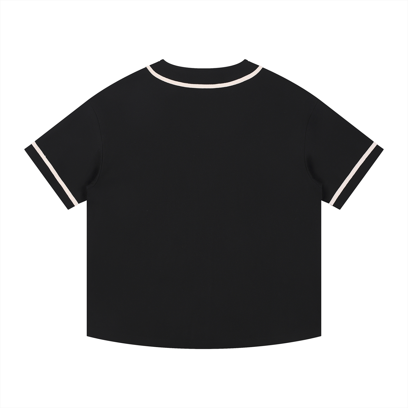 contrast piped button-up jersey