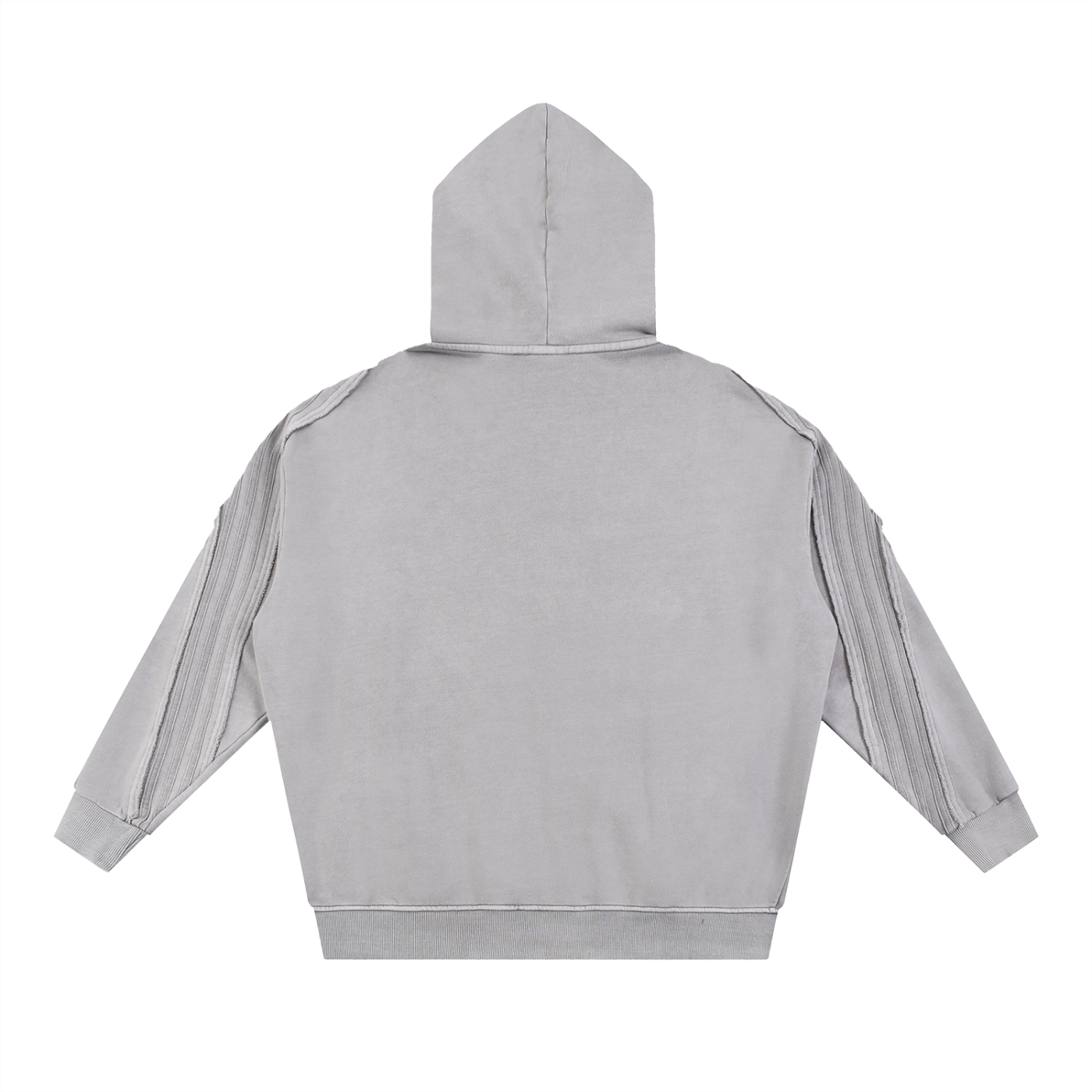 acid washed tape raw edge zip hoodie