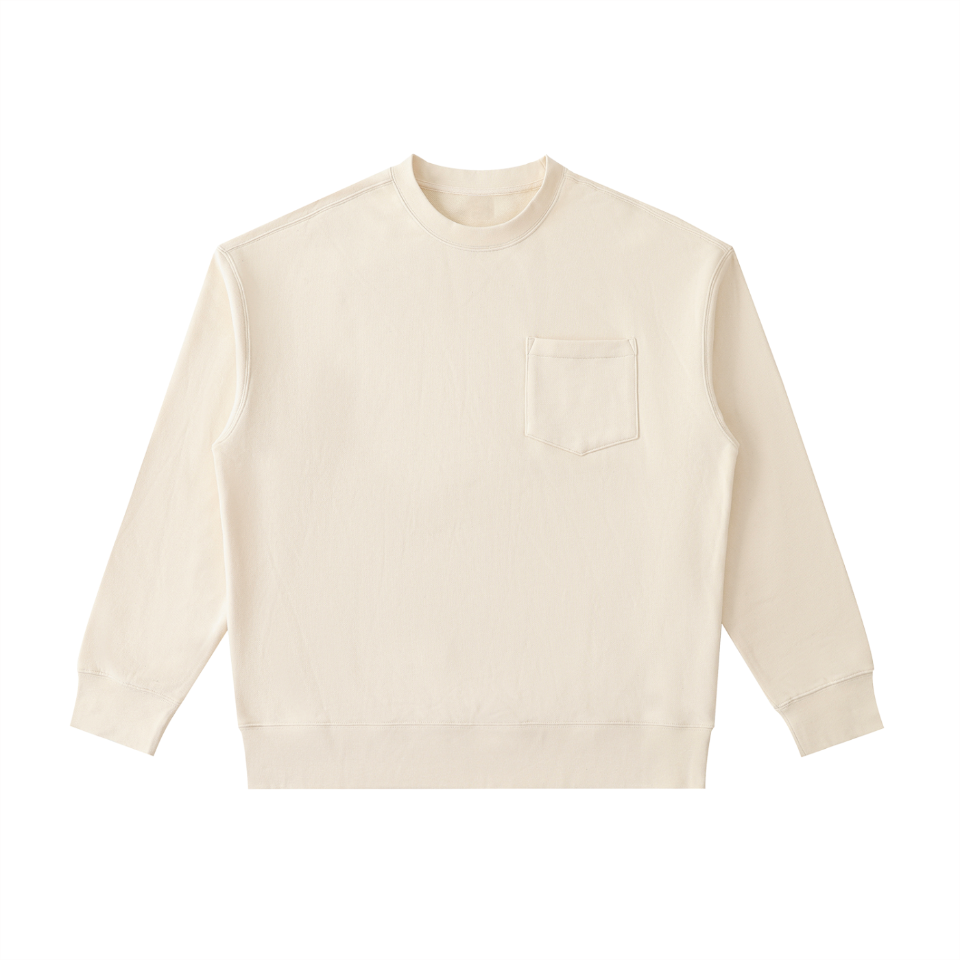 heavyweight patch pocket crewneck sweatshirt