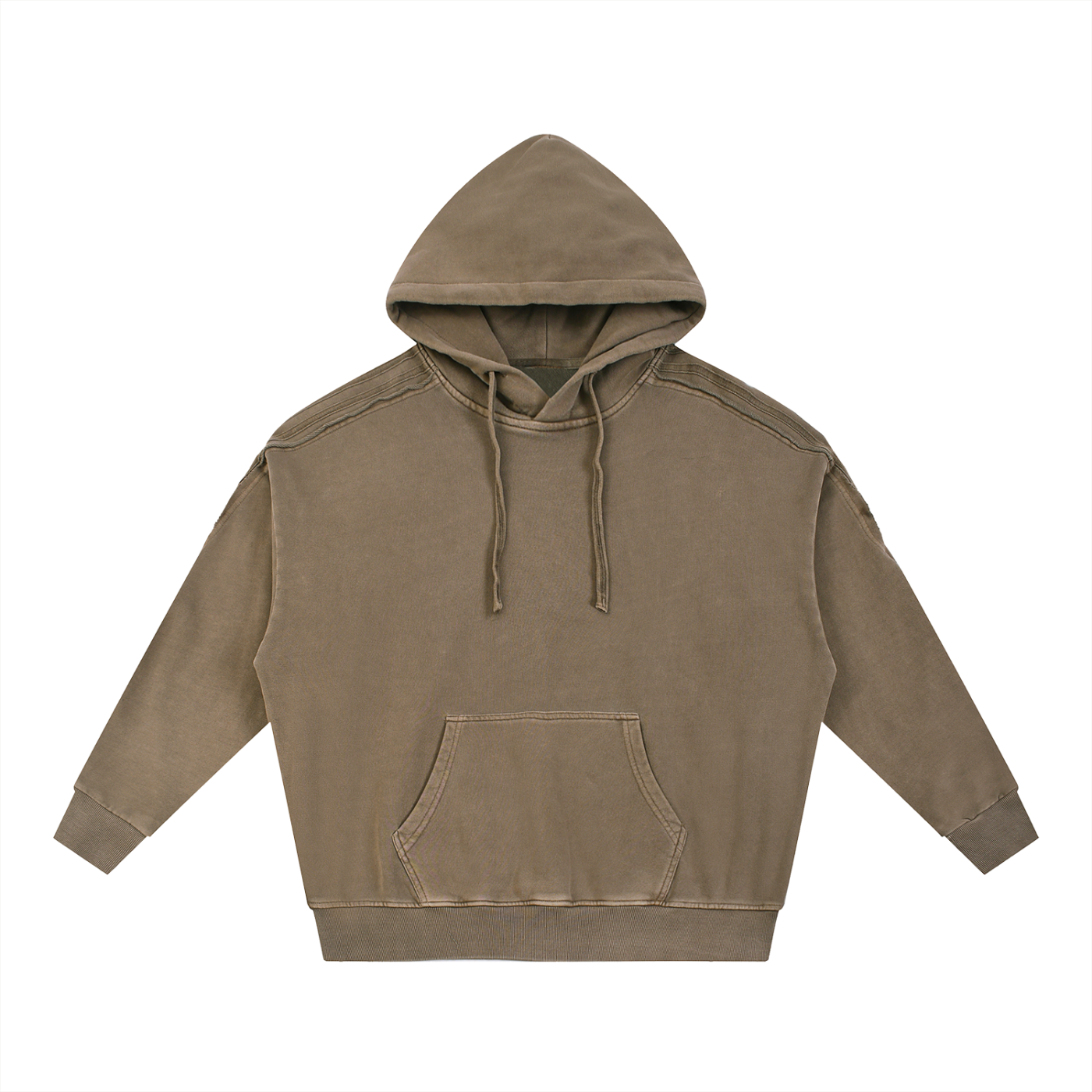 acid washed tape raw edge hoodie