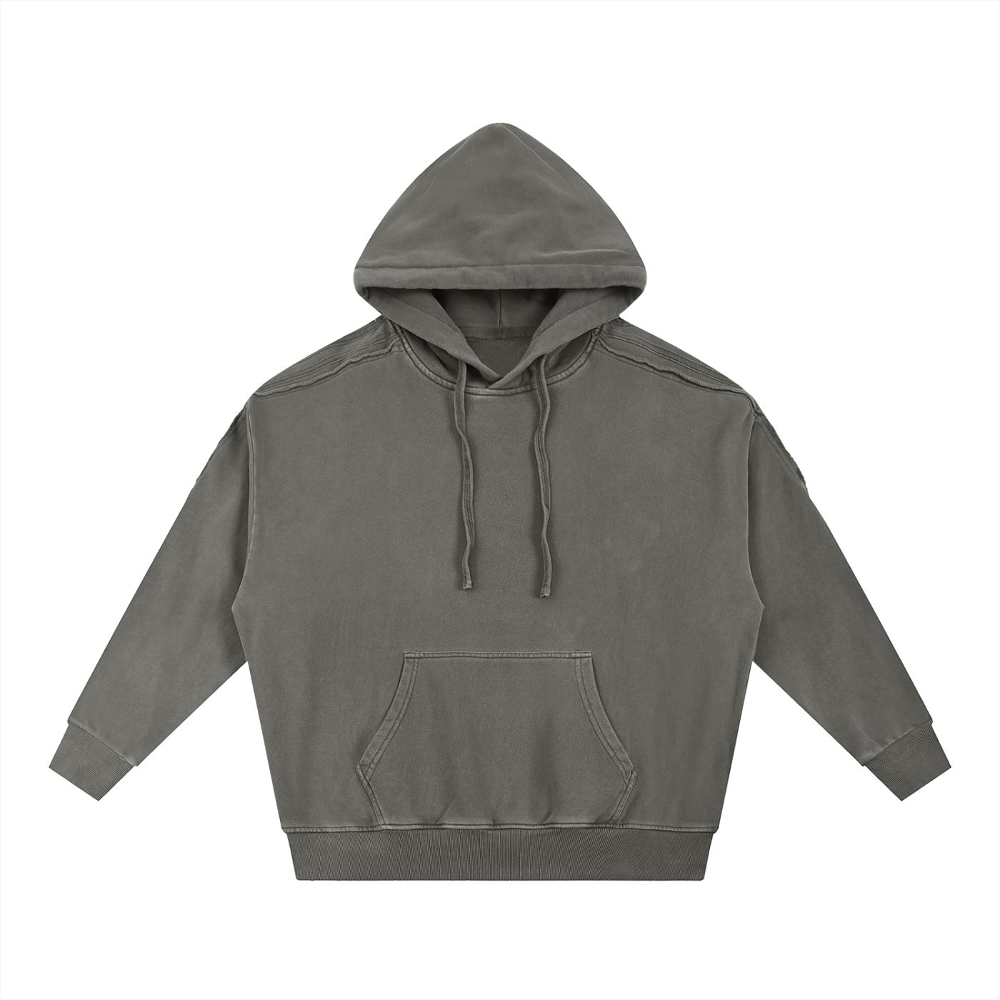 acid washed tape raw edge hoodie