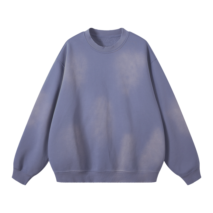 streetwear monkey washed dyed fleece pullover 375 gsm