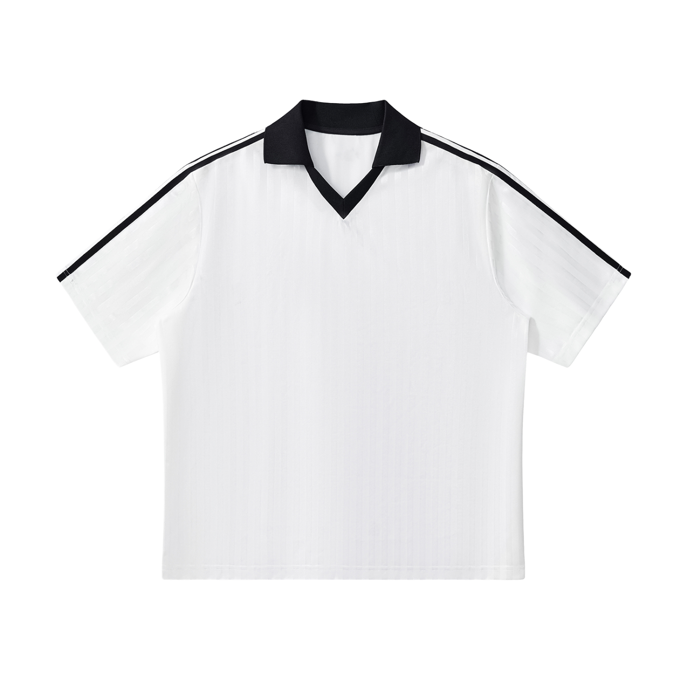 contrast collar striped football jersey