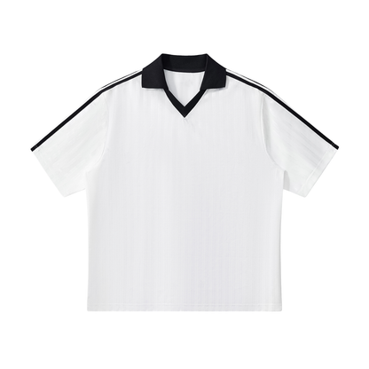 Contrast Collar Striped Football Jersey