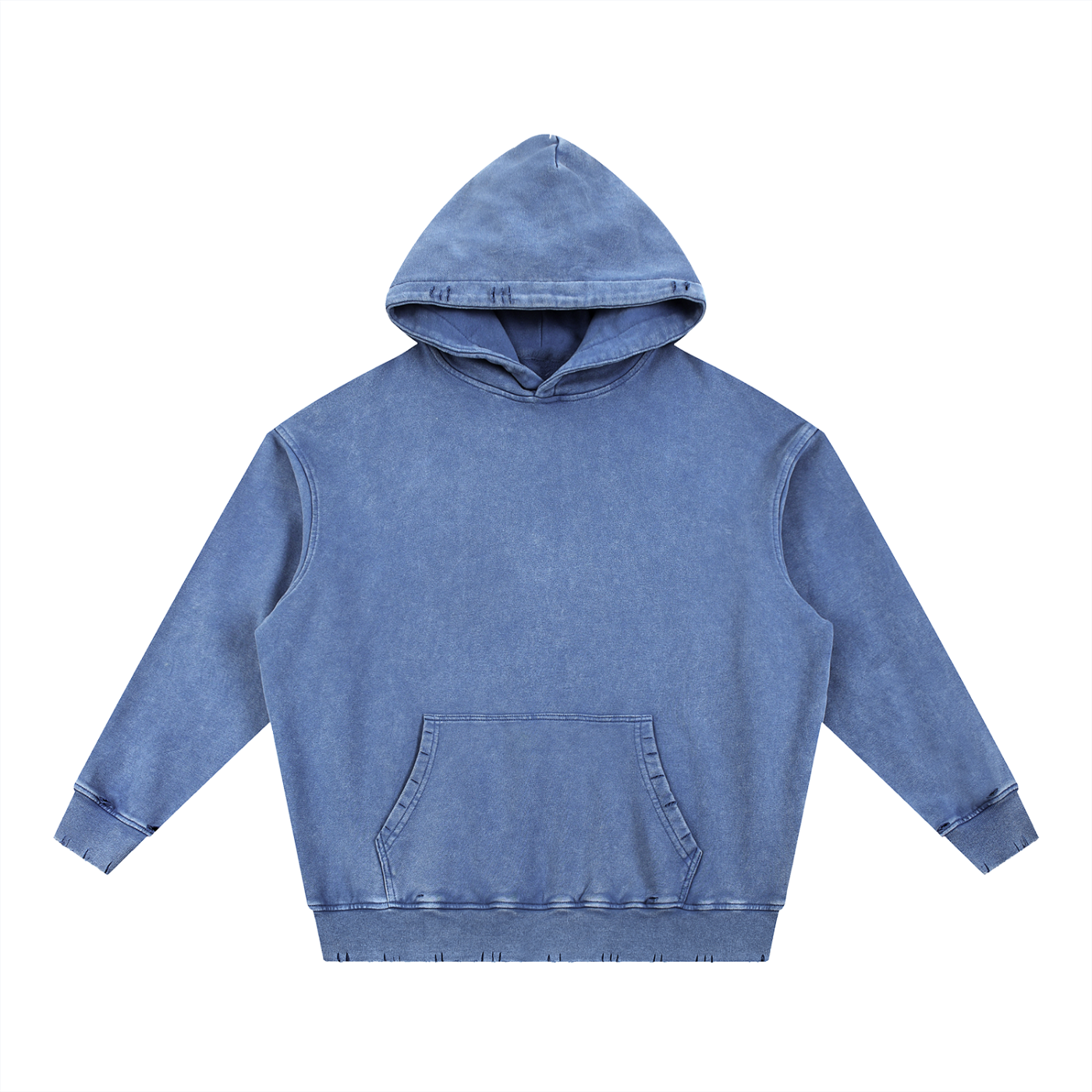 acid wash hand-frayed heavyweight  hoodie