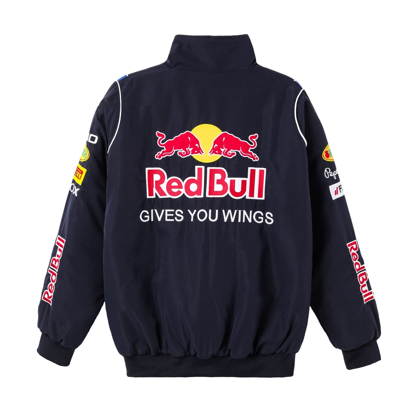 red bull embroidered f1 nascar vintage racing jacket - navy