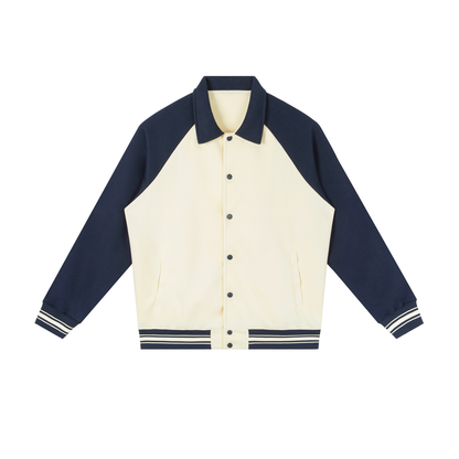 Contrast Raglan Sleeve Baseball Jacket