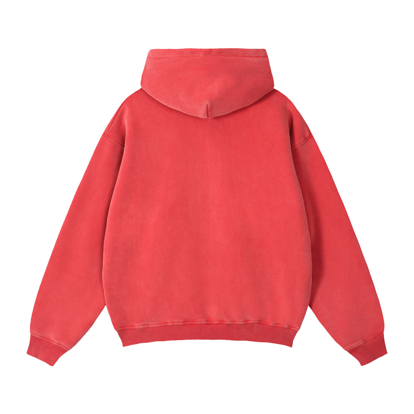 zip-through boxy fleece hoodie