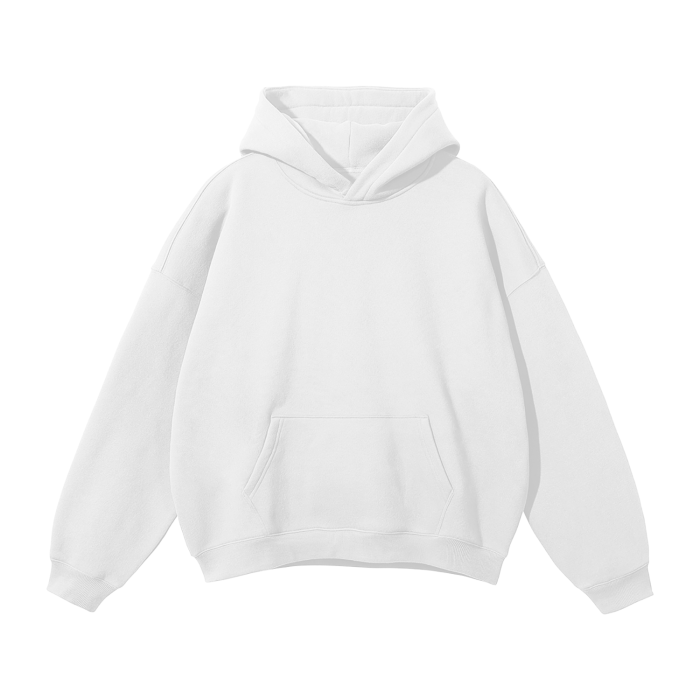 streetwear oversized solid colour fleece hoodie 350 gsm