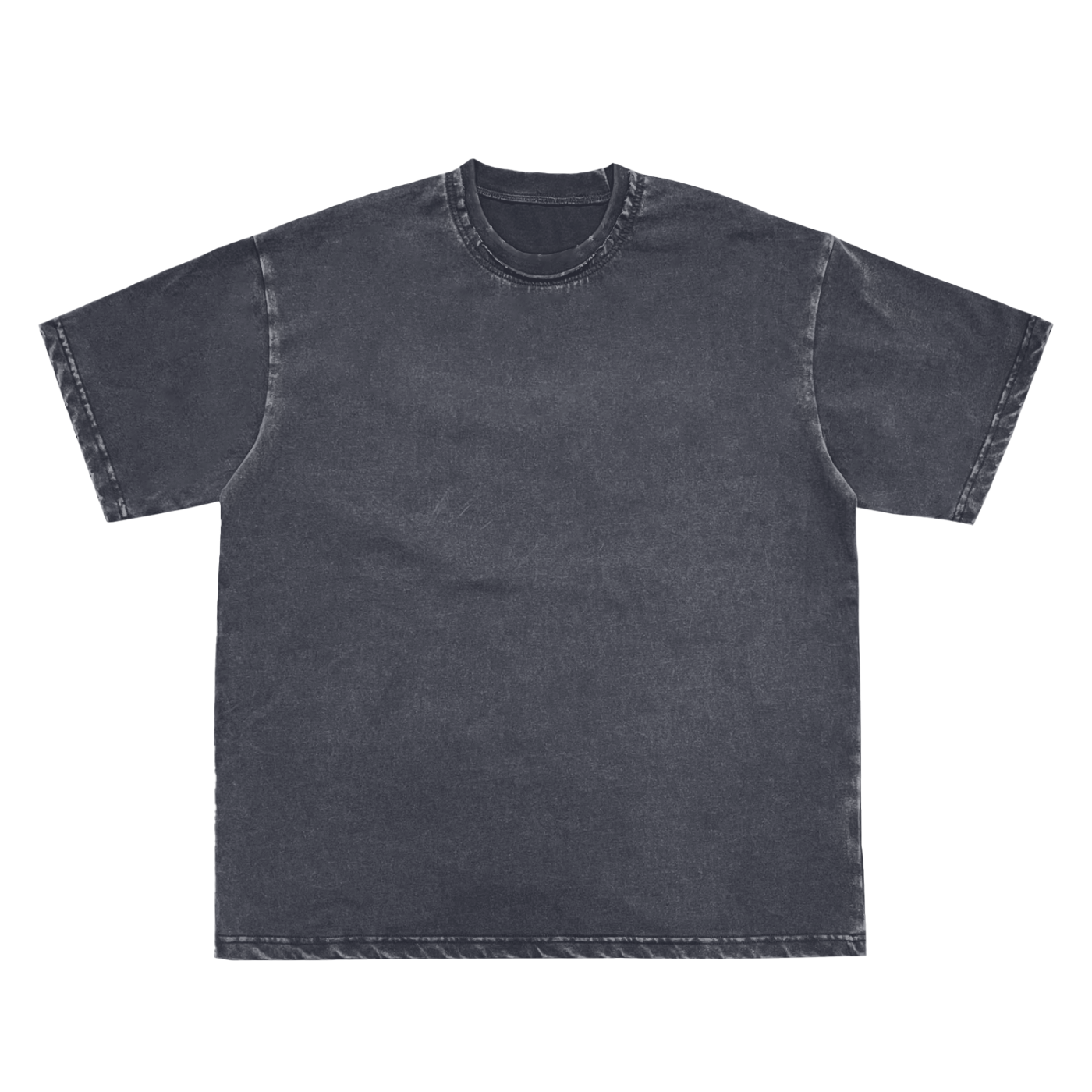 acid washed raw-edge neckline t-shirt