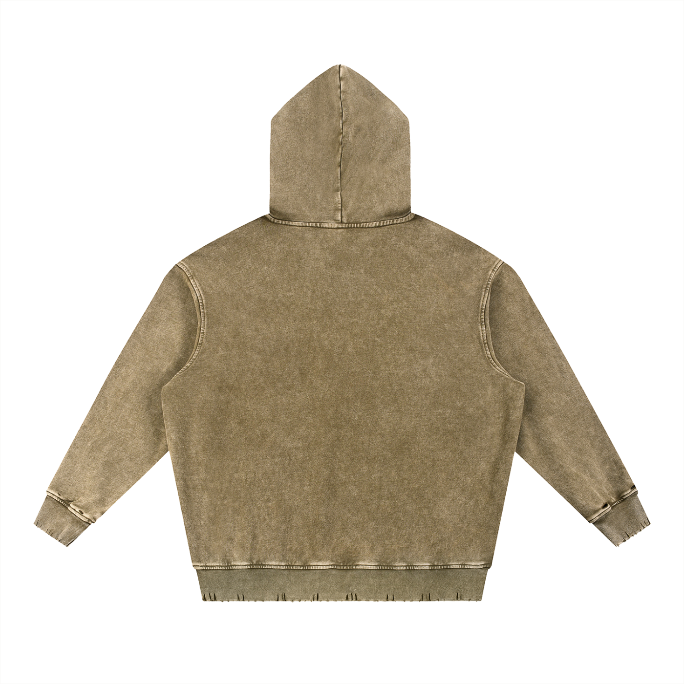 acid wash hand-frayed heavyweight  hoodie