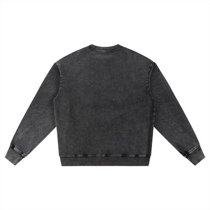 Acid Wash Oversized Crewneck Sweatshirt
