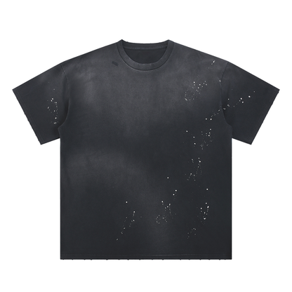 Hand-Frayed Sunfade Paint Splatter T-Shirt