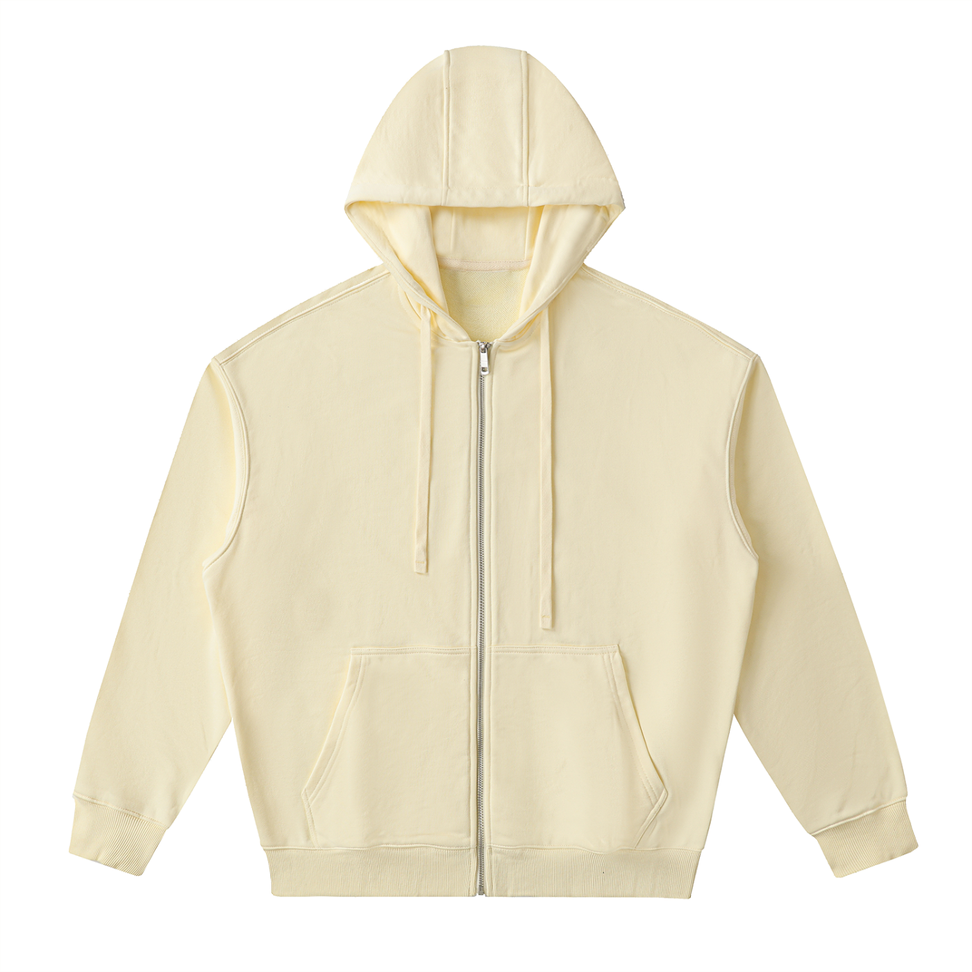 drop-shoulder zip up hoodie