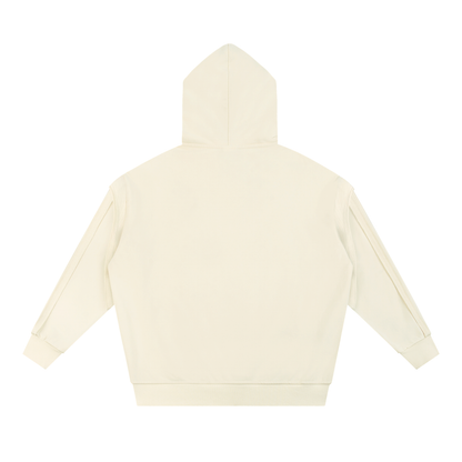 Contrast Tape Raw Edge Double Layered Zip Hoodie