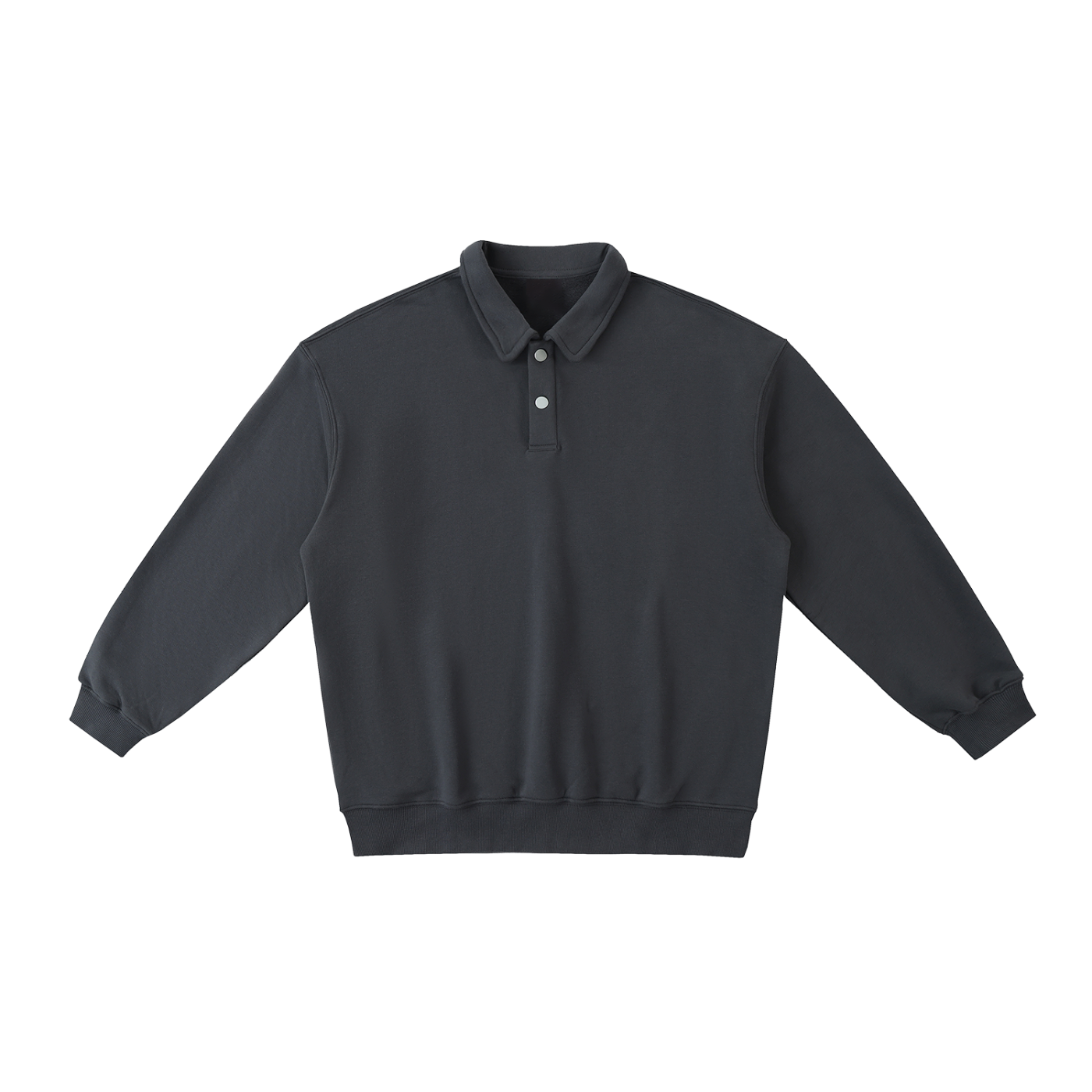 heavyweight polo-collar sweatshirt