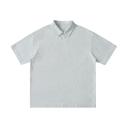 Loose Cotton Short-Sleeve Polo Shirt