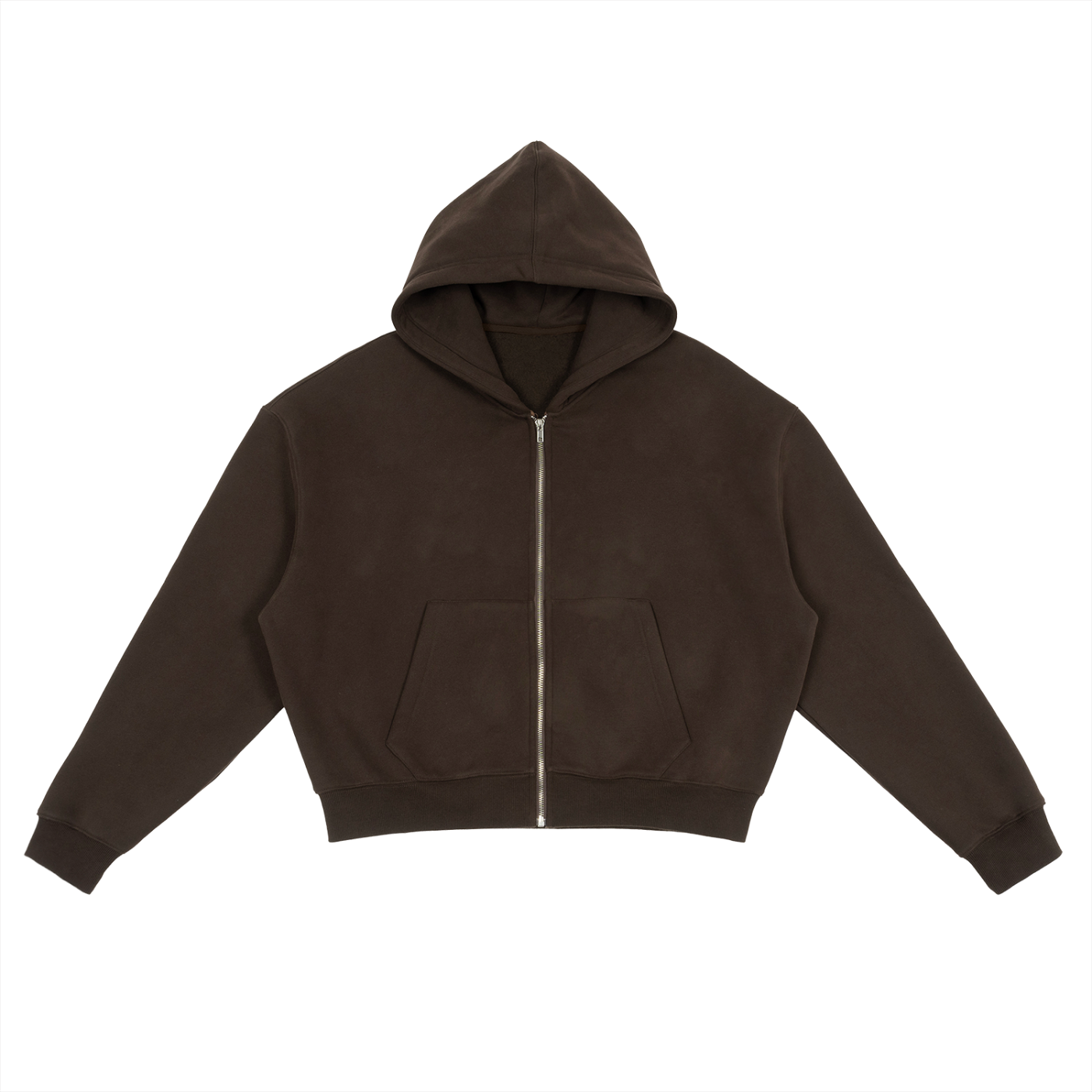 fleece zip-up boxy hoodie