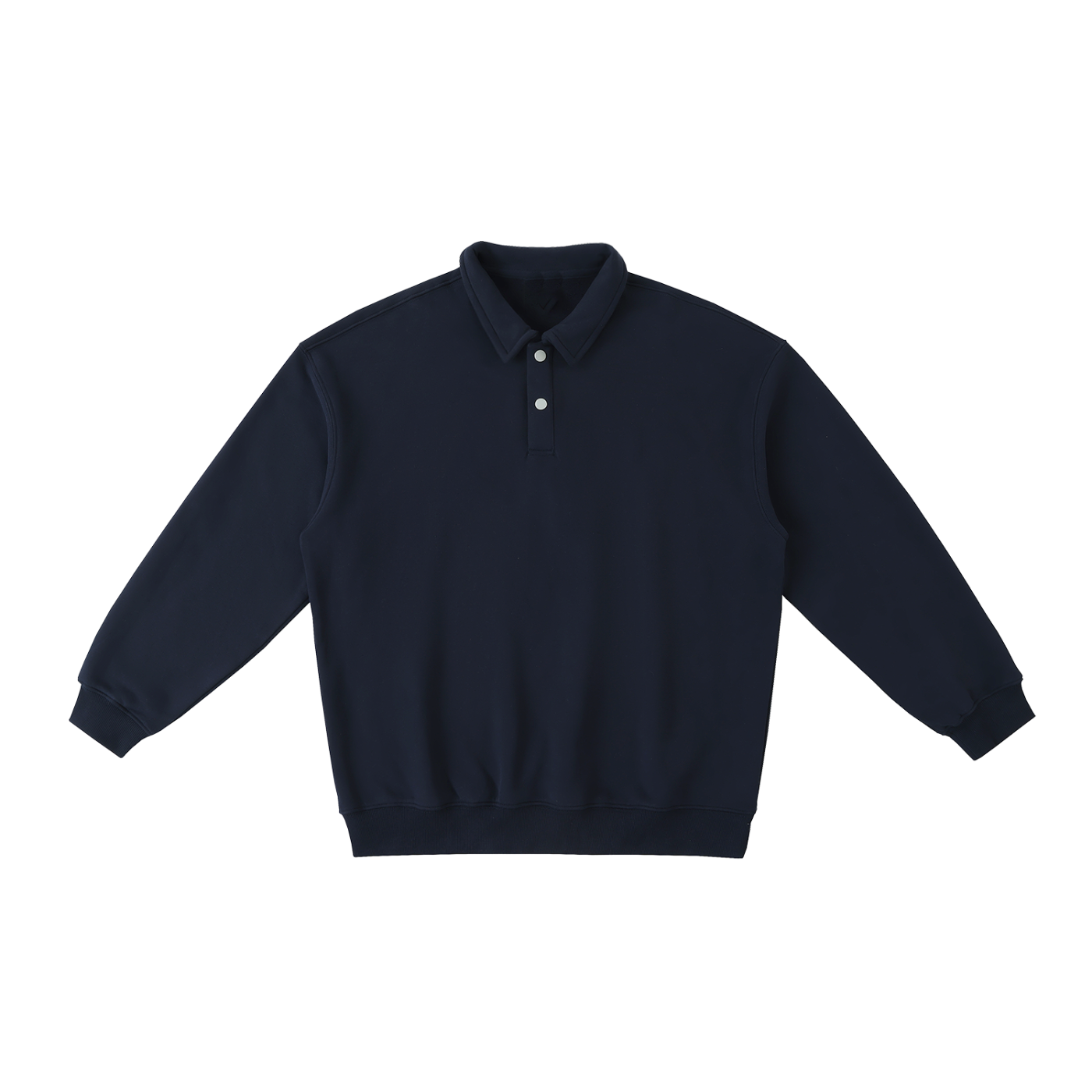 heavyweight polo-collar sweatshirt
