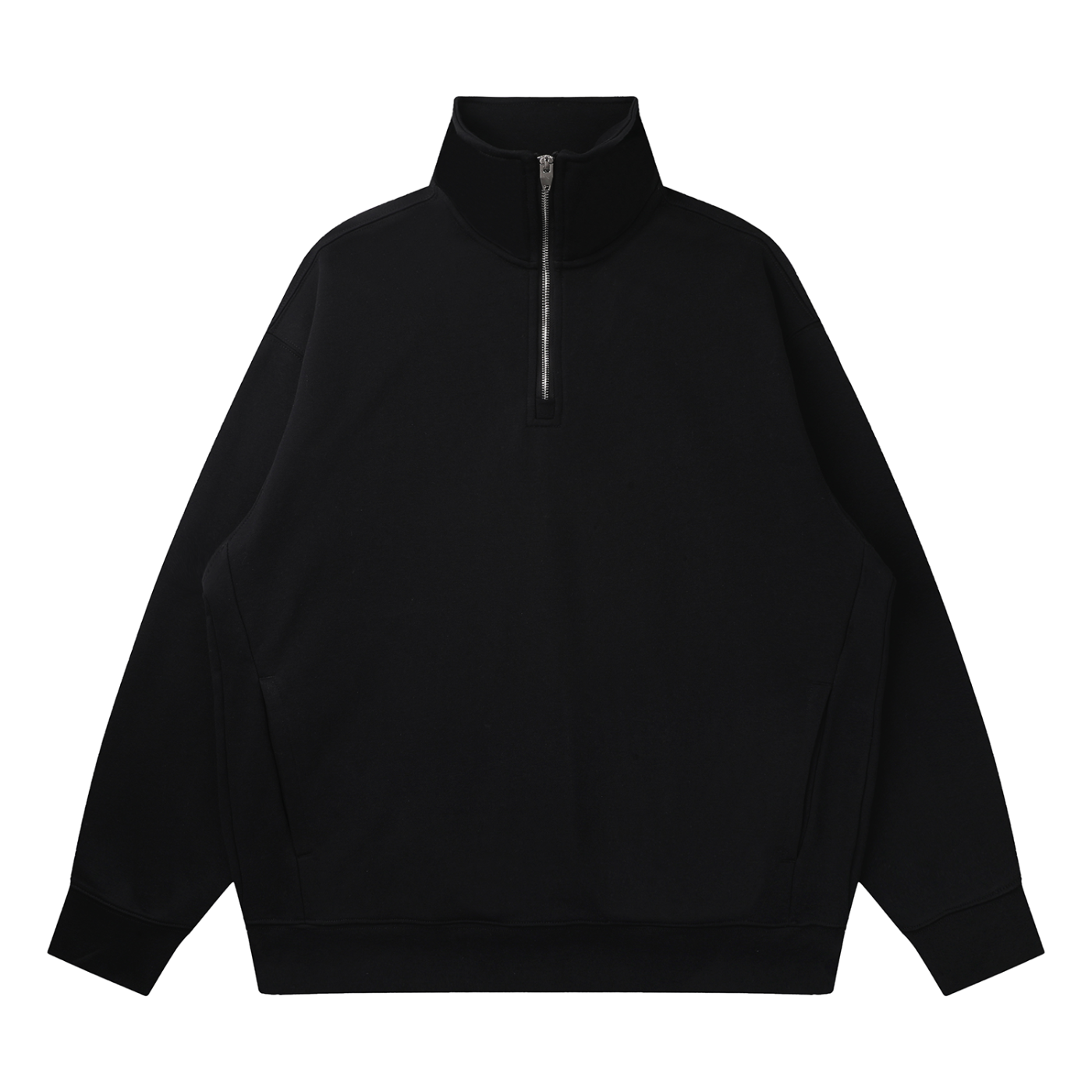 quarter-zip drop shoulder sweatshirt