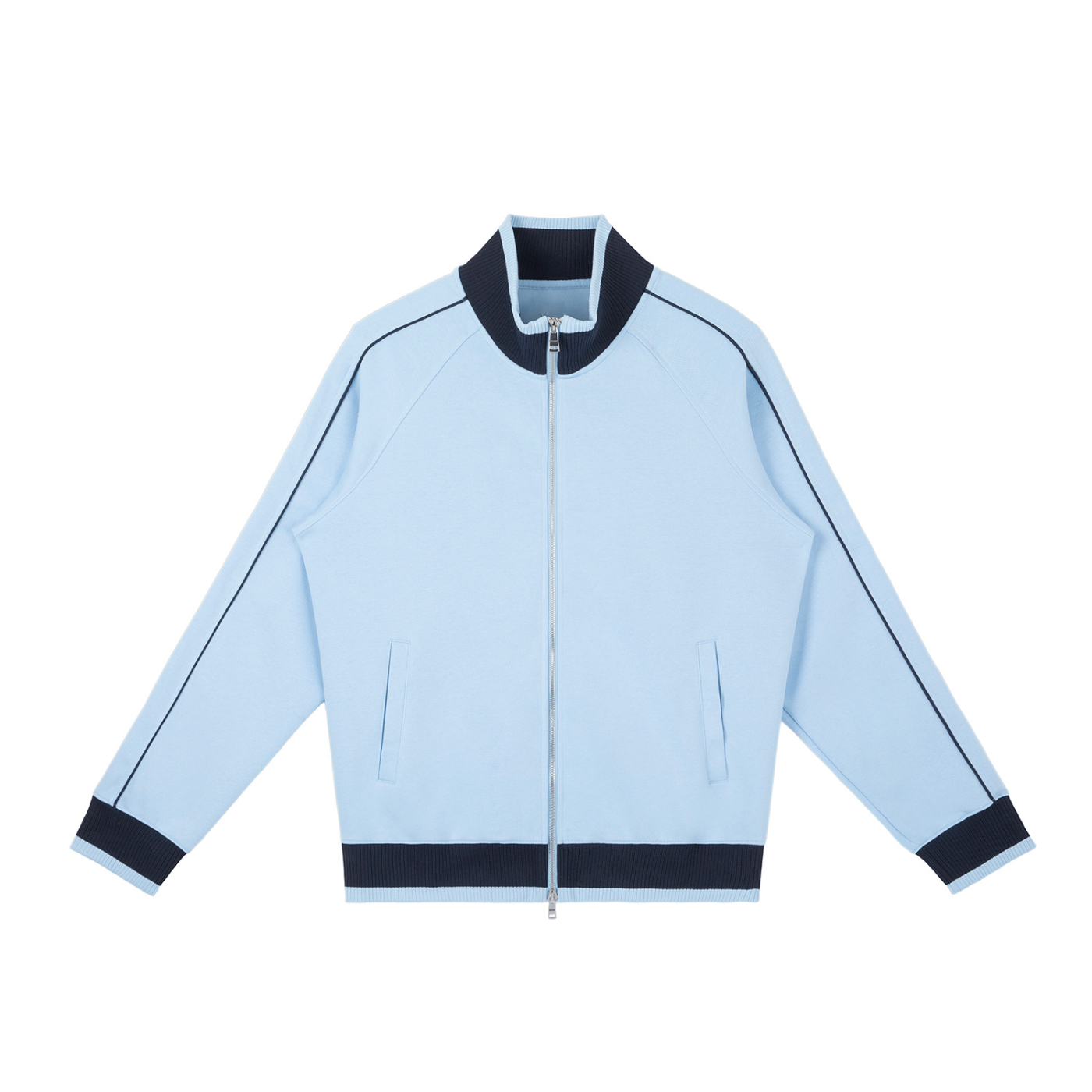 colour block raglan sleeve zip track jacket