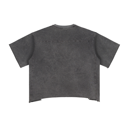 Raw Edge Acid Washed Boxy T-Shirt