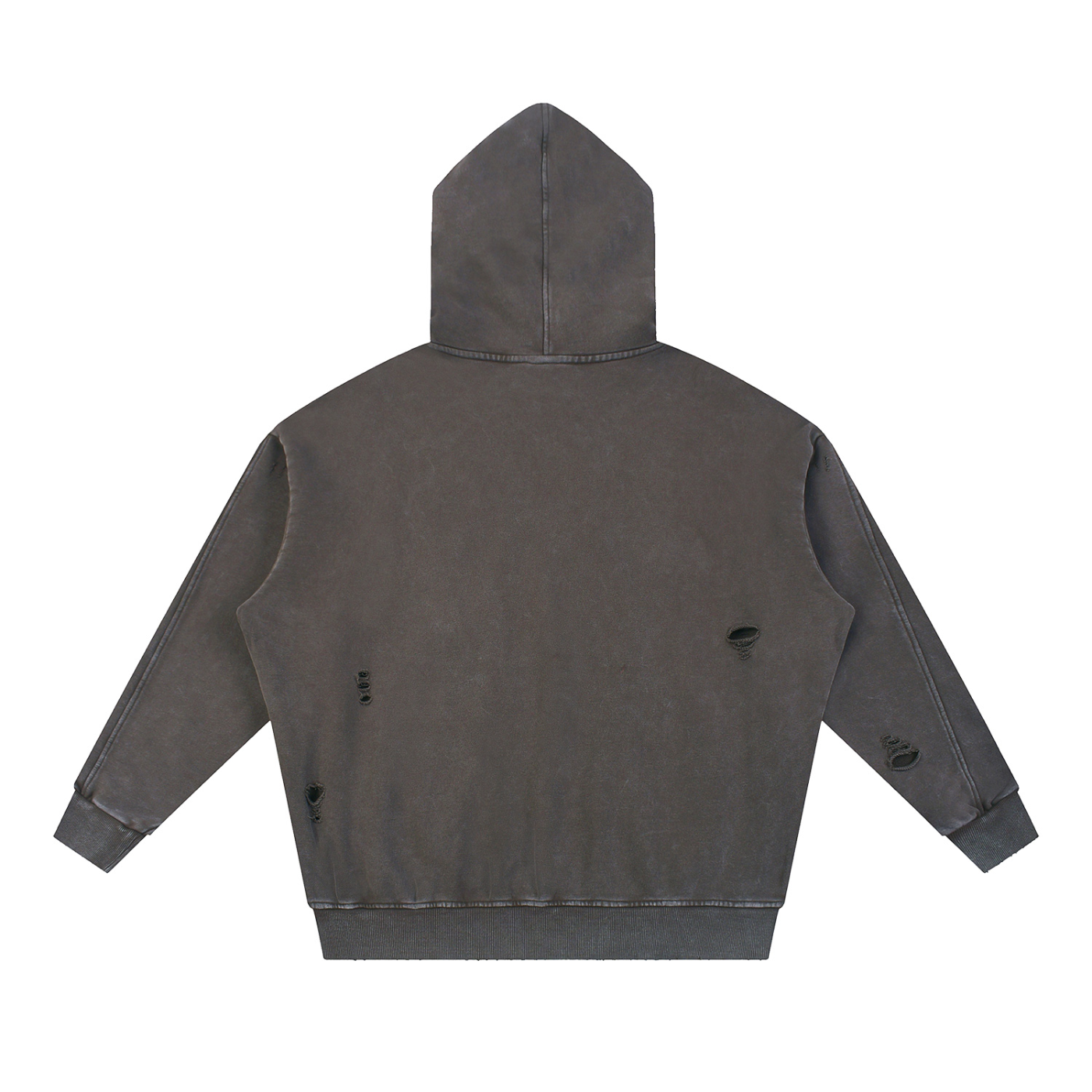 acid washed distressed panel pocket hoodie