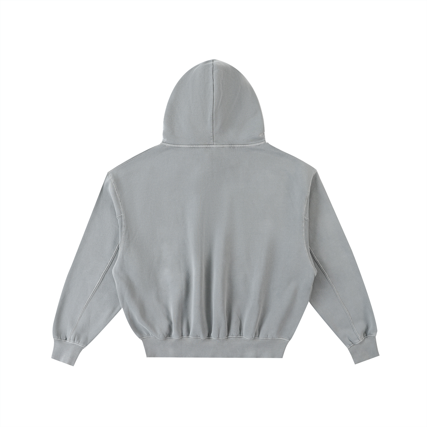 frayed enzyme washed fleece hoodie
