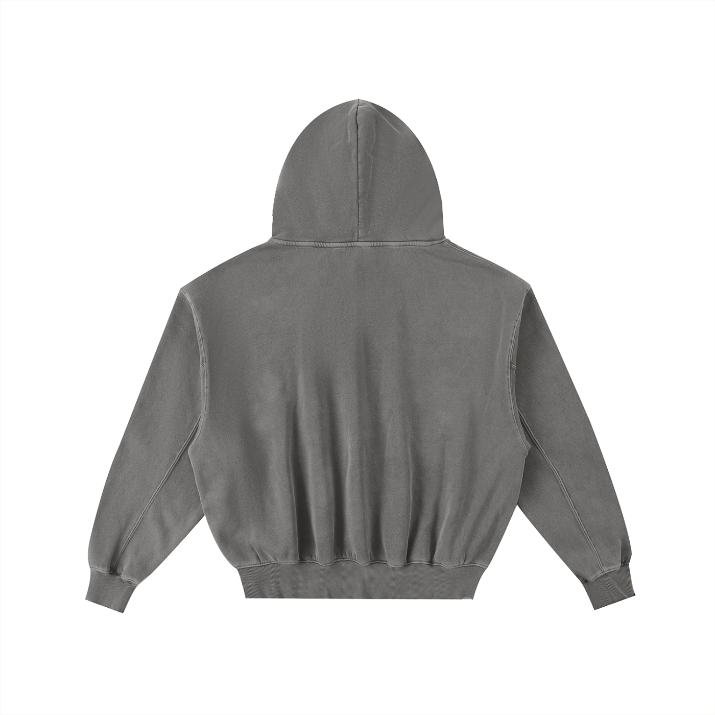 frayed enzyme washed fleece hoodie