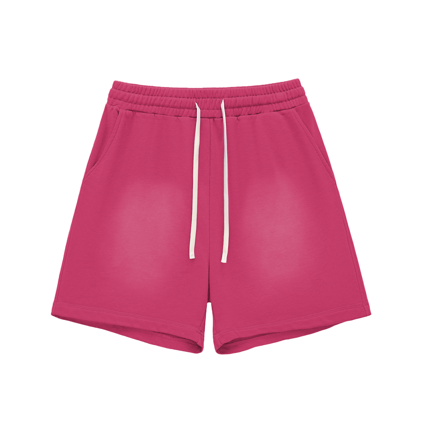 sun fade raw edge cotton shorts