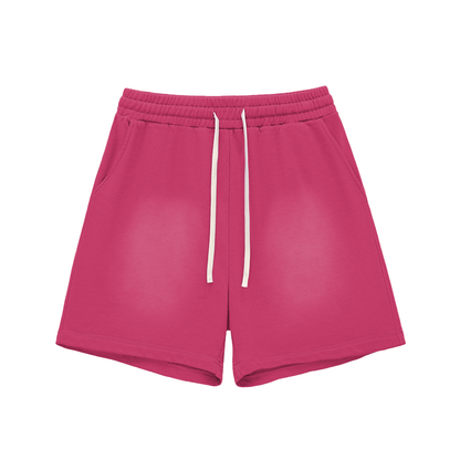 Sun Fade Raw Edge Cotton Shorts