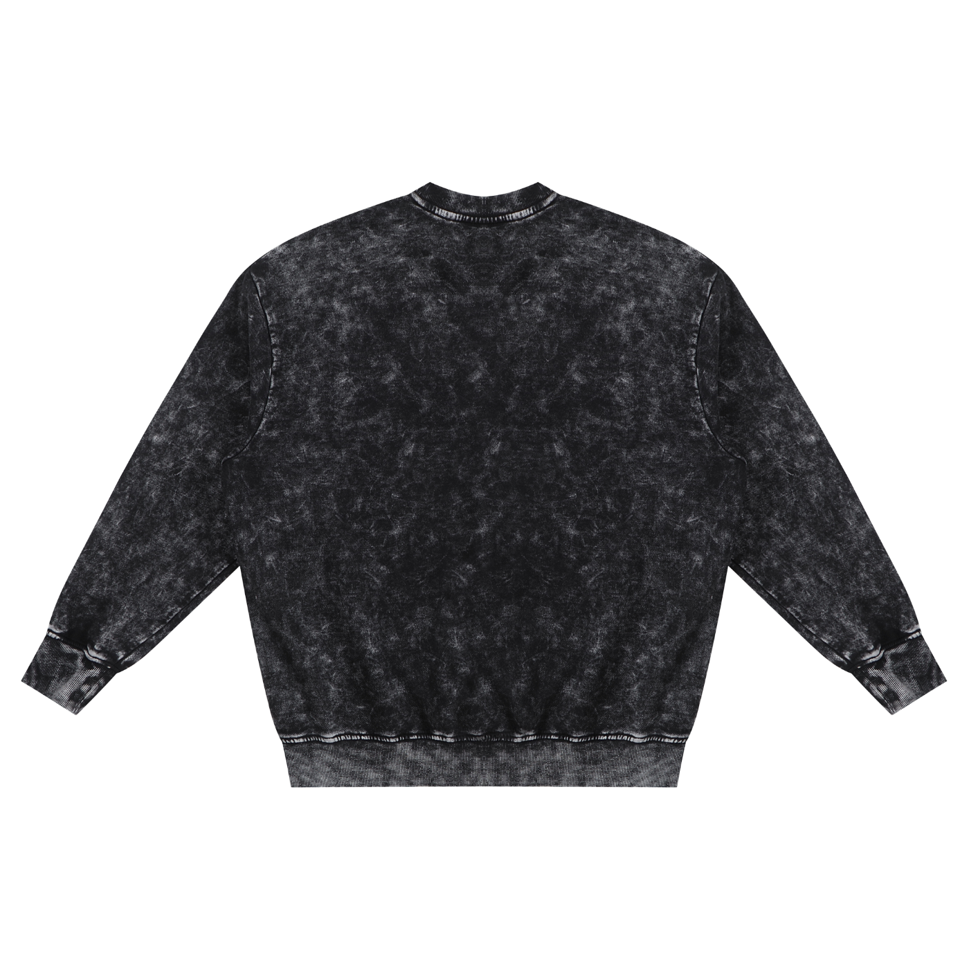 snow washed hand-frayed sweatshirt