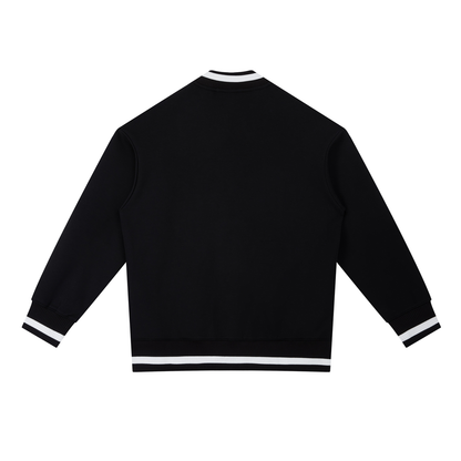 Contrast Piping Zip Bomber Jacket