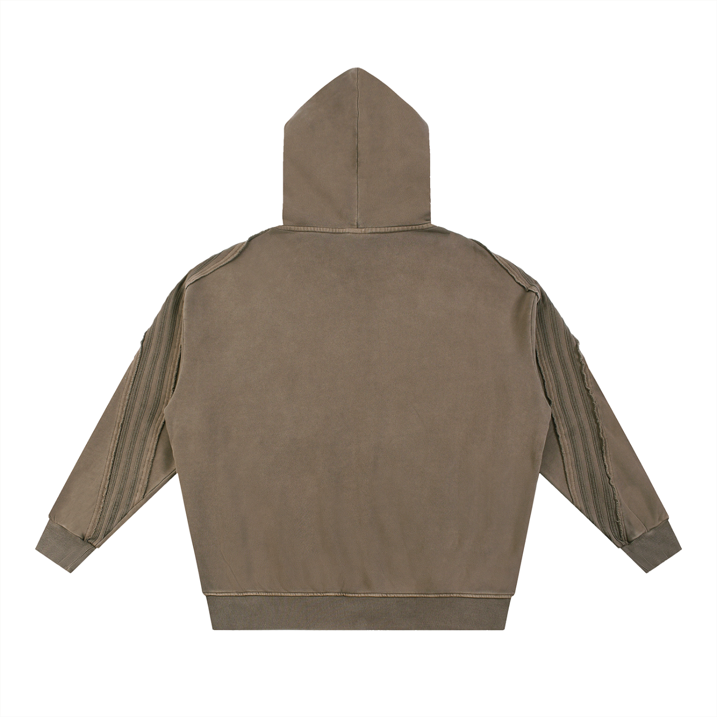 acid washed tape raw edge zip hoodie
